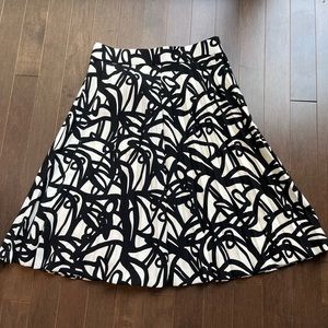 JCrew pleated black and white skirt
